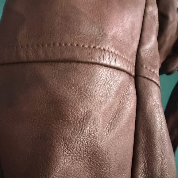 Avec Les Filles Brown Leather Cropped Jacket SEE NOTES - Picture 10 of 13